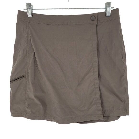 L.L. Bean Pants - LL bean womens 8 brown skort zip pockets adjustable waist no stretch athleisure